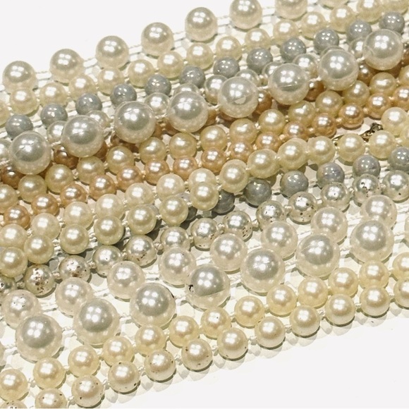 📿🤍 VINTAGE Faux Pearl Necklace Set of 8 | 18”–36” Layered Gray White Champagne - Picture 1 of 3